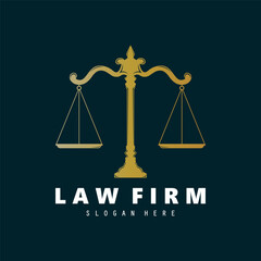 Law firm, lawyer, Attorney and law, social justice  logo Vector illustration