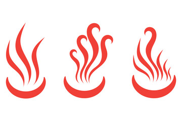 Doodle smoke icons set. Water steam symbols. Hand drawn hot vapors. Line air smell symbols. Doodle fire smoke icons. Vector illustration isolated on white background