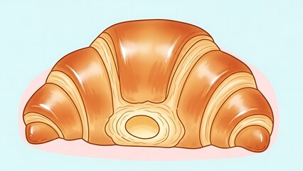 Fototapeta premium Delicious Croissant Illustration A Freshly Baked Pastry Delight, Perfect for Breakfast or Brunch