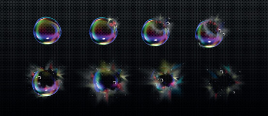 Digital painting physics liquid spheres realistic illustration vector