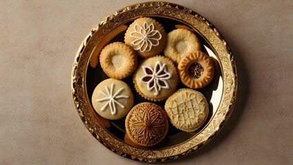 Assorted Eid Cookies Top View