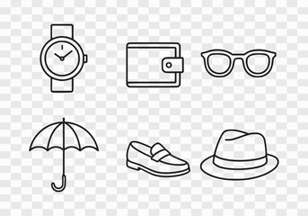 Men's Fashion Accessories Line Icons