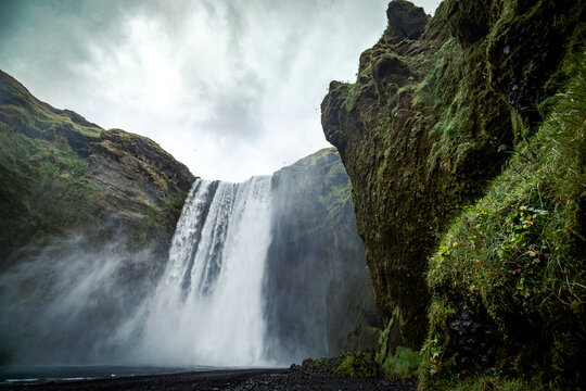 Majestic Waterfall in a Canyon
