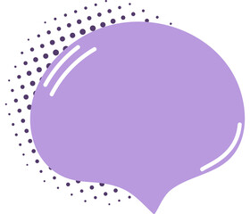 Naklejka premium Lilac communication bubble hand drawn doodle