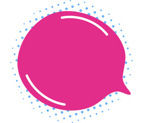 Naklejka premium Magenta speak comic bubble pop art design with halftone dots, cute flat raster element