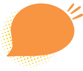 Naklejka premium Orange pop art design blank expression bubble for copy space