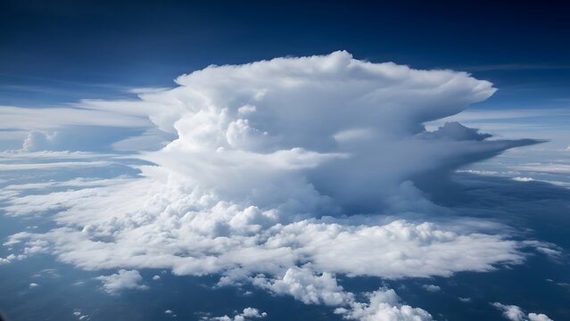 Majestic cumulonimbus cloud formation from an aerial perspective