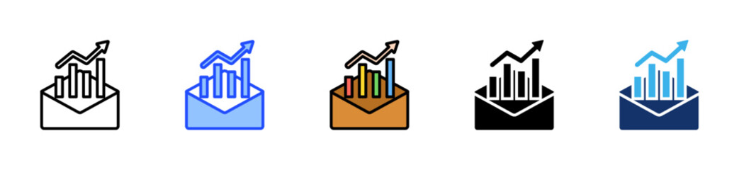 Obraz na płótnie Canvas Email Campaign Icon Collection With Multiple Styles