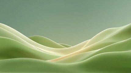 Rolling Hills in the Soft Light: Abstract landscape art with gentle green hills and smooth contours under a soft, diffused light, evoking a sense of calm and tranquility.