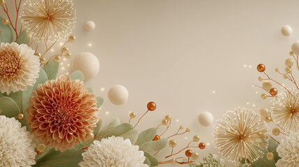 Floral Elegance: Delicate flowers, rendered with a touch of artistic flair, adorn the frame. This image is a celebration of natural beauty and an embodiment of gentle elegance.