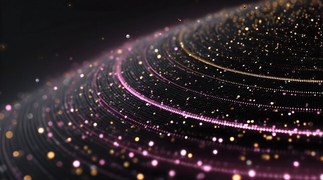 Wallpaper background illustration poster, abstract paintings of Korean black hats and musical elements, Korean KPop style, purple, pink and black