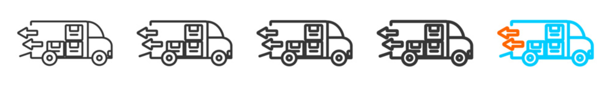 unloading icon set multiple style collection	