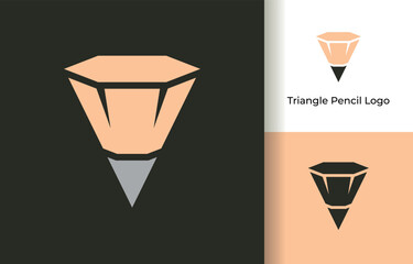 Abstract Geometric Pencil Tip Logo Vector Design