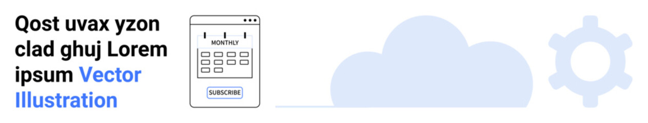 Technology, web development, data storage, cloud computing, login interfaces, user authentication. A login form with a cloud and gear icon. Technology and web development concepts