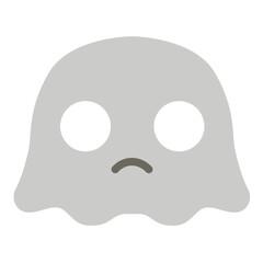 Cute ghost mask icon, perfect for Halloween, spooky parties, or illustrating playful, friendly, and minimalist character designs.
