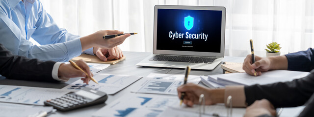 Business intelligence and data analysis concept. Analyst team working on financial data analysis...