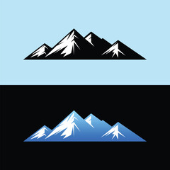 Mountain Range Peaks Silhouette  Dramatic Vector