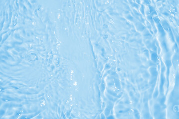 Abstract transparent water shadow surface texture natural ripple on blue background