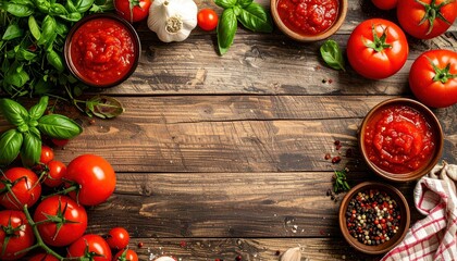 Tomato Sauce on Wood.