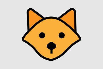 Obraz premium This image is a simple, graphic illustration of a fox or wolf's head. It is drawn in a minimalist, iconographic style.