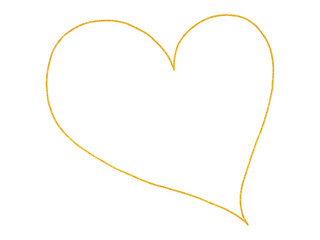 シンプルな金色のハートのイラスト