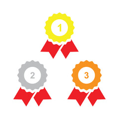 first second third medal icon vector