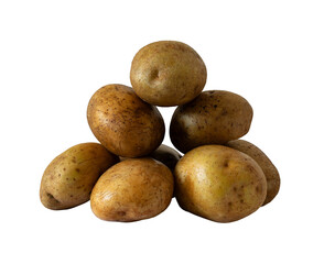 pile of fresh potatoes isolated