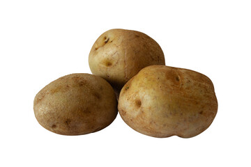 group fresh potatoes isolated