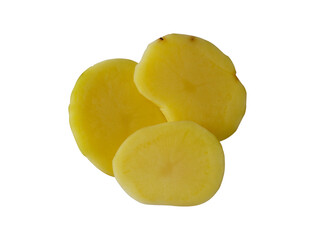 cut raw potato vegetables isolated