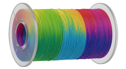 Rainbow colored spool of thin wire or string for crafts and hobbies