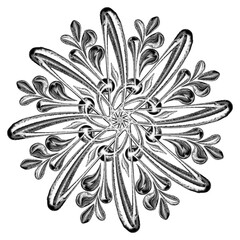 Floral Leaf Mandala Vector for Boho and Nature Crafts