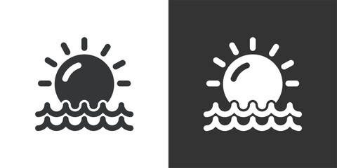Sunrise icon. Solid glyph series icon