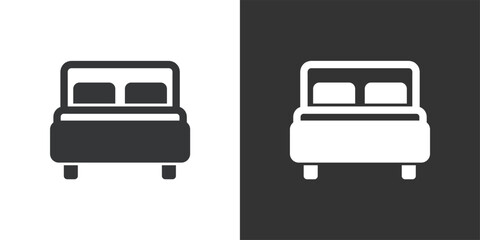 Double Bed icon. Solid glyph series icon