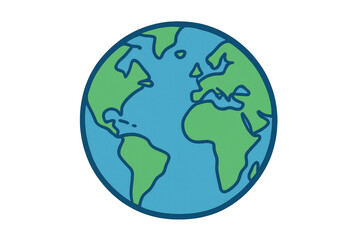 Fototapeta premium Earth globe cartoon illustration showing world map, planet, environment and global connection on transparent background