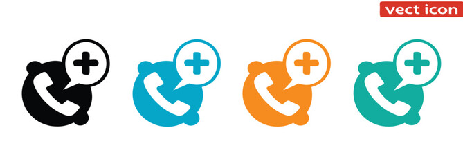 Get medical help with a simple phone call using health service,Online Consultation Icon,health call icon. Medical phone calls icons. emergency call sign. health communication concept
