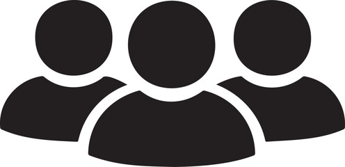 Simple three people group icon for team, users, and community interface design. isolated PNG with Transparent Background