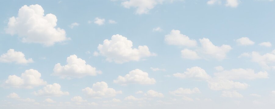 Fototapeta Trendy white color 2026 year. Blue sky with fluffy white cloud. Bright sunny summer day for outdoor activities, calm weather background. Trendy color 2026.