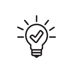 Fototapeta premium Idea bulb icon vector. A thin line sign. Isolated symbol illustration design.