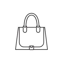 Women bag stylish line icon vector hand black design.