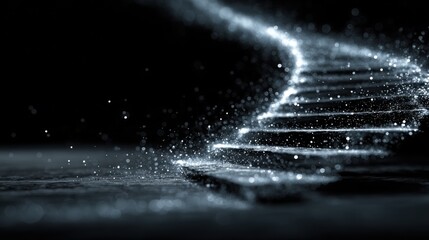 Abstract Stairway Design with Water Effects.
