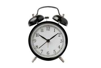 black alarm clock isolated on white background.