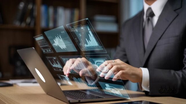 Digital Advertising Performance Dashboard with Rising Analytics Chart on Futuristic Marketing Interface
