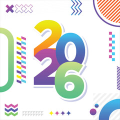 modern style happy new year 2026 banner template design