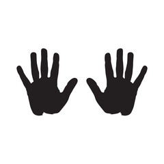 Obraz premium Black hand right and left human icon concept print design.
