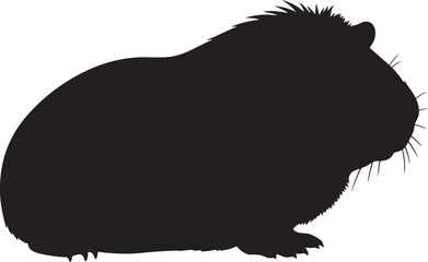 Guinea pig silhouette vector graphic illustration with clean outlines, ideal for animal-themed designs and pet imagery art.