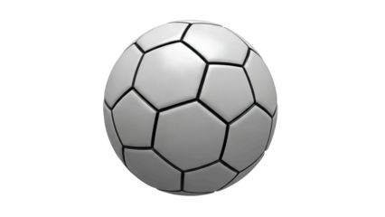Classic White Soccer Ball with Hexagonal Panels Isolated on a Transparent Background Offering a Clean and Versatile Sports Equipment Image