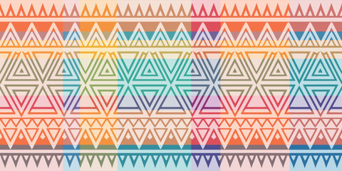Seamless pattern, ethnic background, geometric ornament, vector design, border