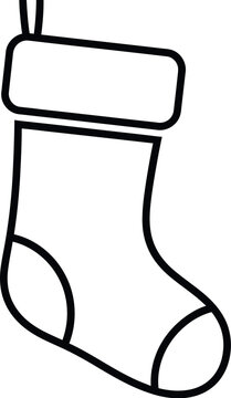 Classic christmas stocking line art design