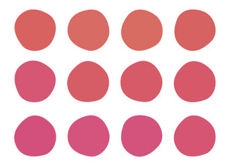 手書き風の有機的シェイプ　赤