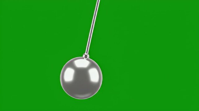 Swinging Pendulum On Green Screen Video Frames.